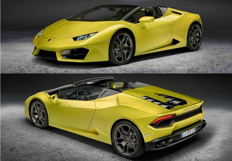 Lamborghini Huracan Spyder Soft top - front and rear
