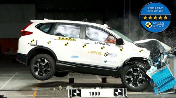 Honda CR-V crash test - raih penghargaan ASEAN NCAP Grand Prix 2018
