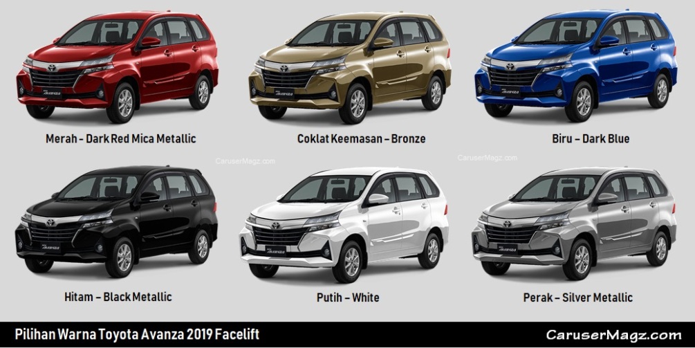 Pilihan Warna  Toyota Avanza  Facelift dan Veloz 2021 Warna  