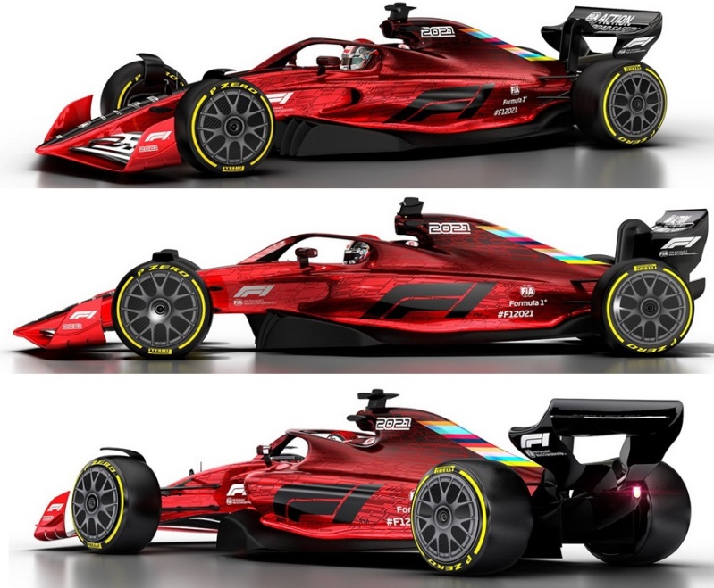 Mobil F1 2021 - Tampak Samping