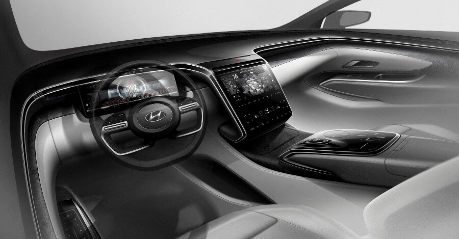 Teaser Interior Hyundai Tucson Gen-4 - Dashboard