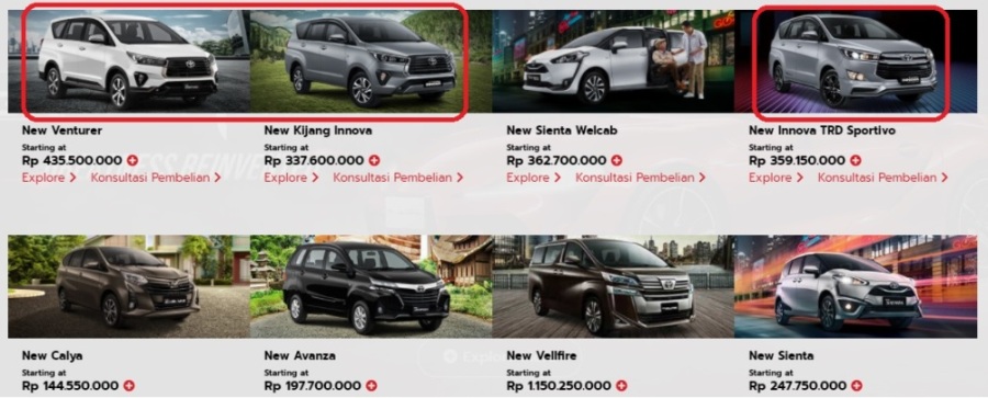 Line up MPV Toyota 2020 - Innova TRD Sportivo masih berwajah Lama