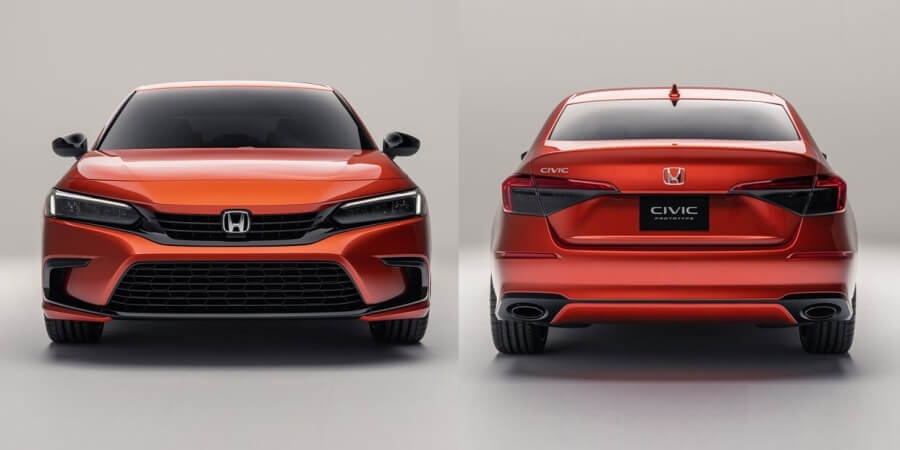 Prototipe Honda Civic 2022 Gen-11 - Tampak Depan dan Belakang