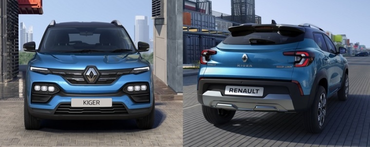 Tampilan Depan dan Bekalang Renault Kiger 2021