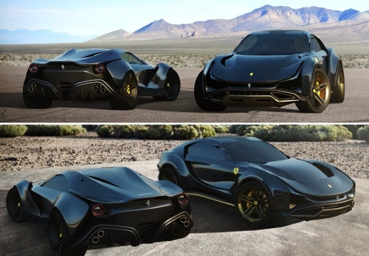 Ferrari Simoom - versi Supercar dan SUV Hitam