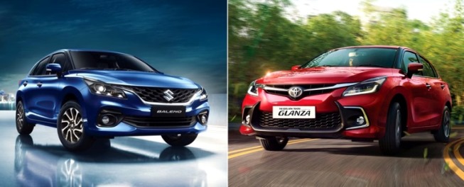Toyota Glanza dan Suzuki Baleno di India