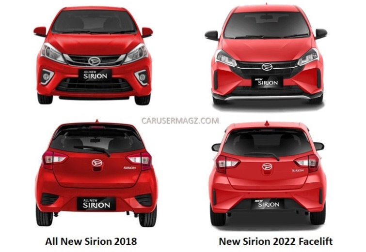 Beda Daihatsu Sirion Facelift 2022 vs 2018 - Eksterior Depan-Belakang