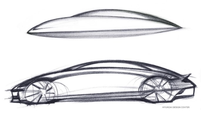 Sketsa Desain Hyundai Ioniq 6 - Sedan Listrik Hyundai Pertama