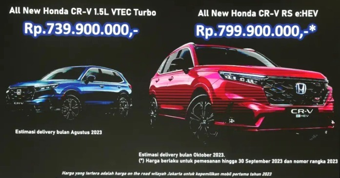 Harga Honda CR-V nyaris sentuh 800 juta